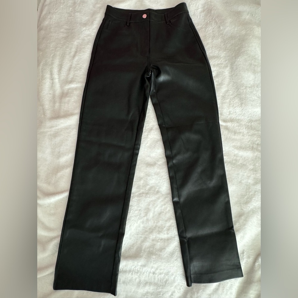 Fashion nova black faux leather pants